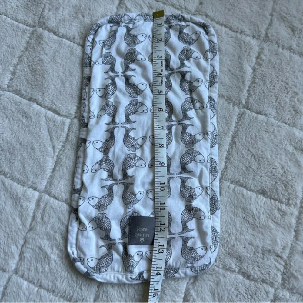 Kate Quinn | Black and White Koi Print Burp Cloth | One Size